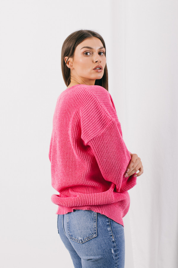 Sweter oversize z dekoltem w serek LISA 4