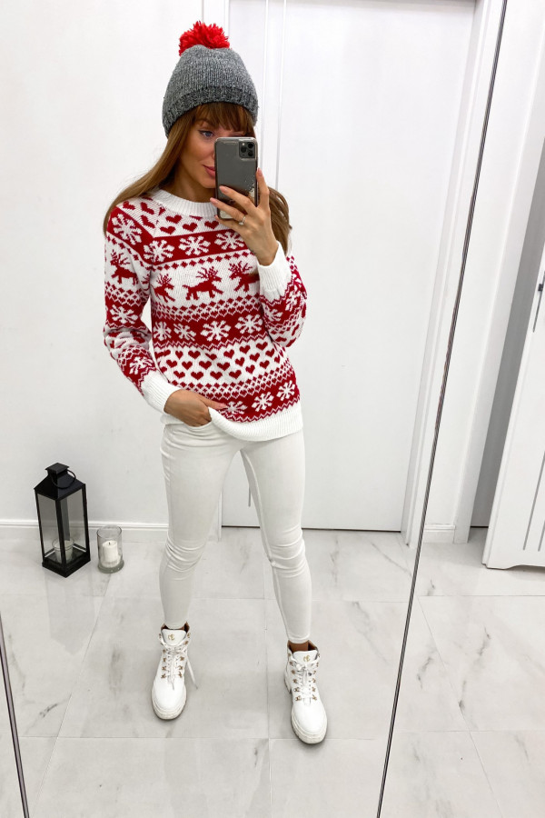 Sweter świąteczny LOVE CHRISTMAS biały