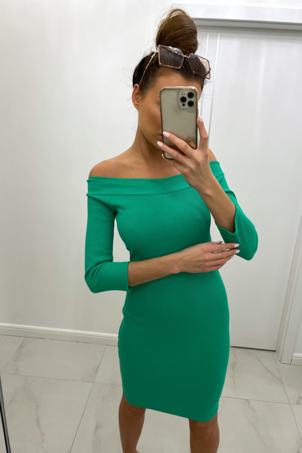 Dopasowana sukienka hiszpanka DOLIE bottega green