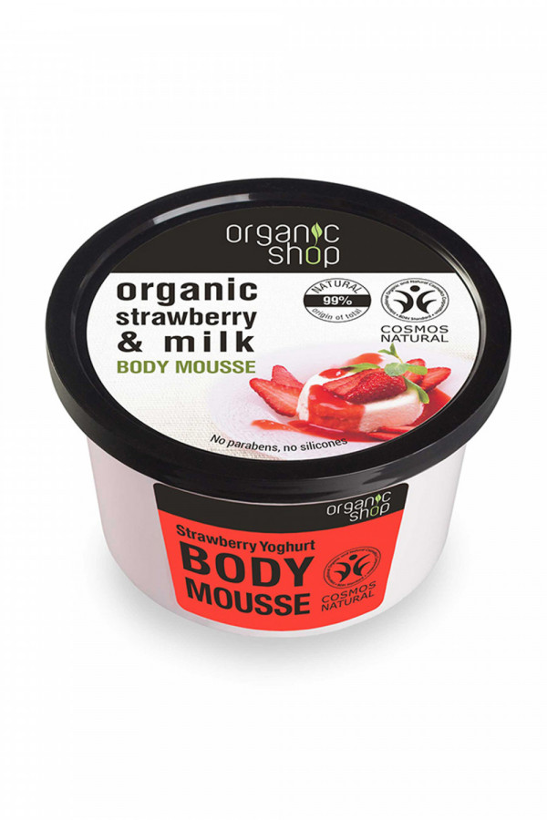 Mus do ciała pielęgnacyjny ORGAIC SHOP Jogurt Truskawkowy 250 ml