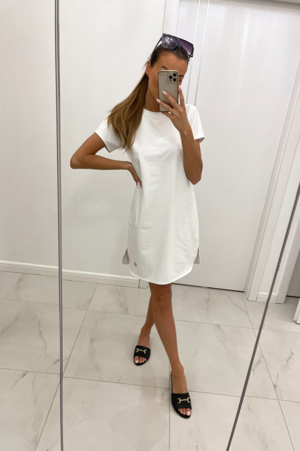 Sukienka casualowa z krótkim rękawem LOUS biała 1