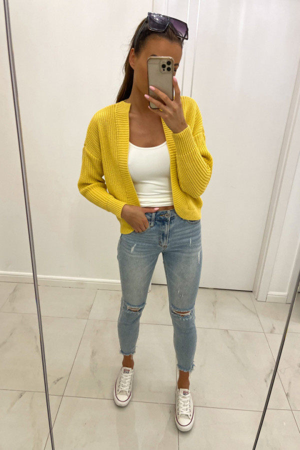 Sweter krótki narzutka AVANTI żółty 1