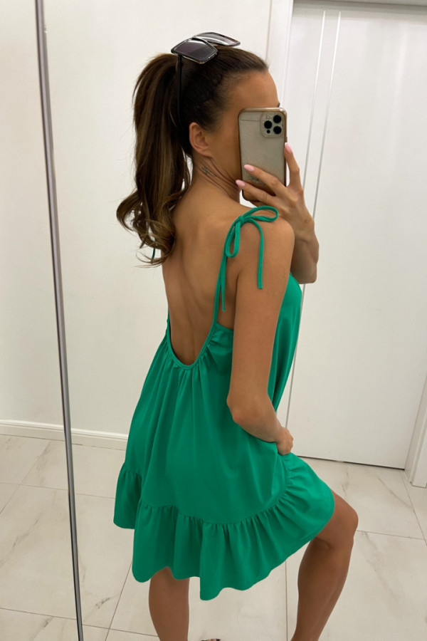 Sukienka z wiązanymi ramiączkami LIA zielona 1