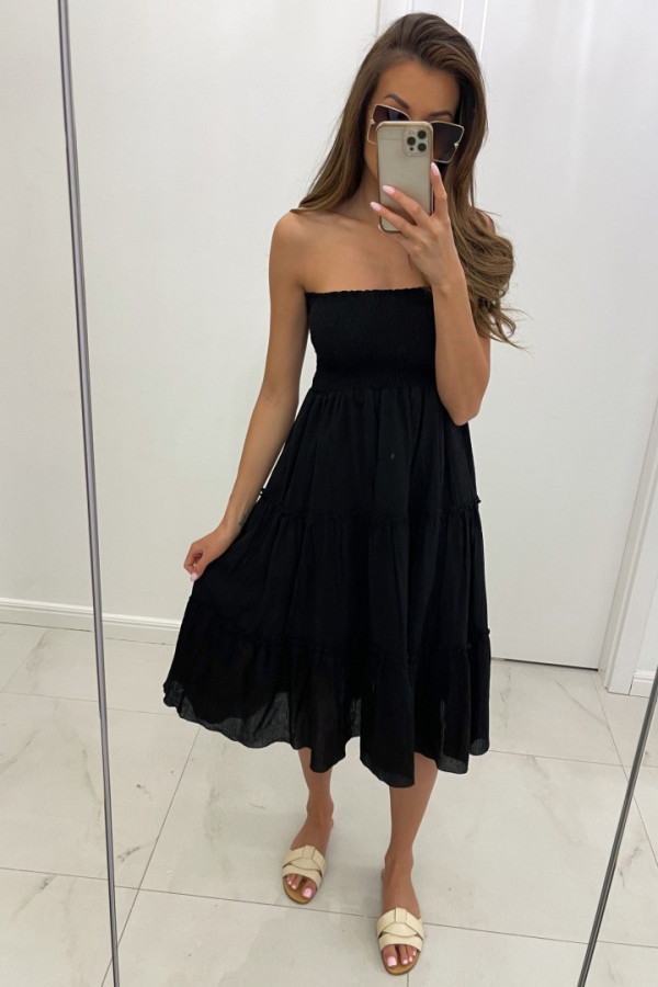 Sukienka spódnica ze ściągaczem ELVIRA czarna