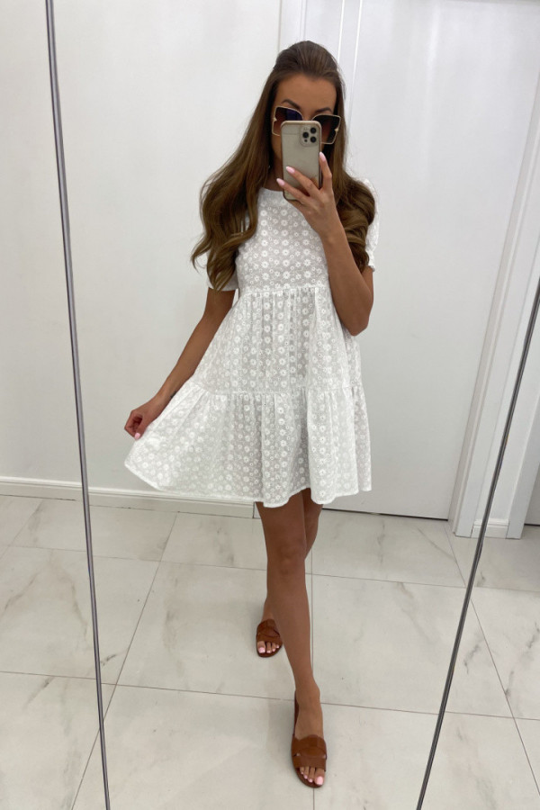 Sukienka boho haft VERONA biała