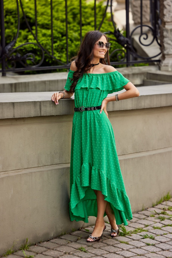 Sukienka hiszpanka maxi LOVE zielona