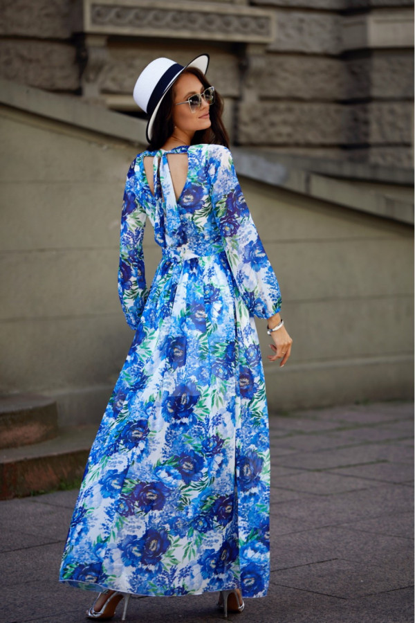 Sukienka maxi z długim rękawem w kwiaty PALOMA 1