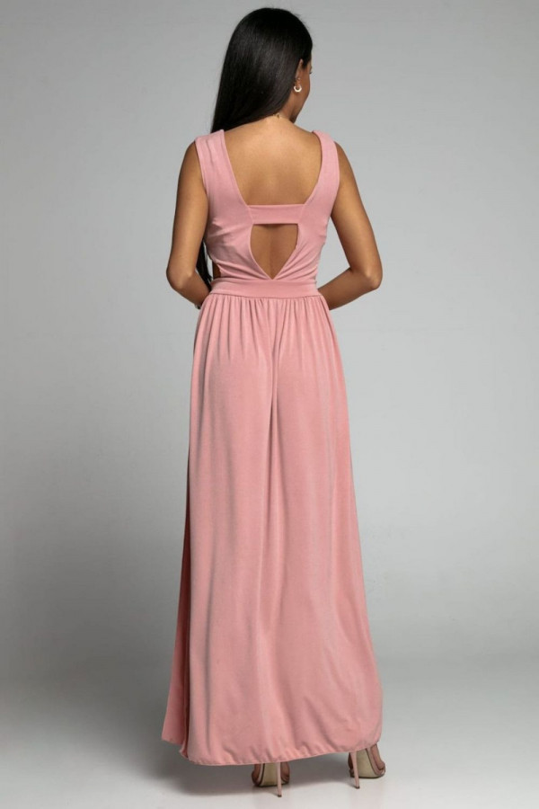 Stylowa maxi sukienka z wycięciami KELLY różowa 2