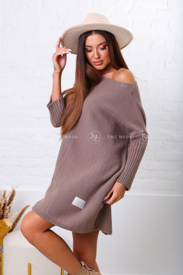 Sweter sukienka oversize ESTRELLA cappuccino 2