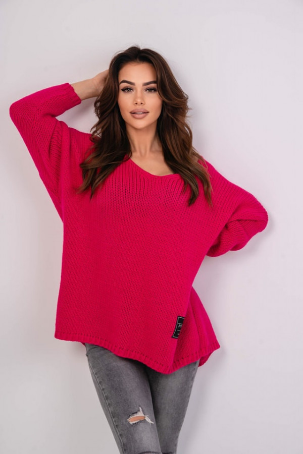 Sweter damski oversize CLASSIC II różowy