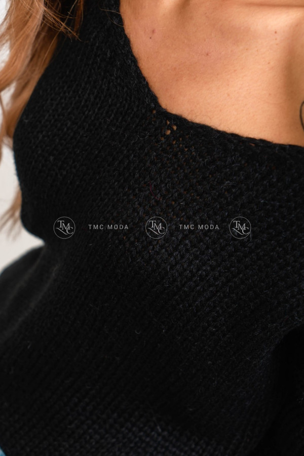 Sweter damski oversize v-neck CLASSIC czarny 2
