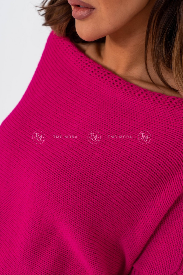 Sweter sukienka oversize ESTRELLA fuksja 1
