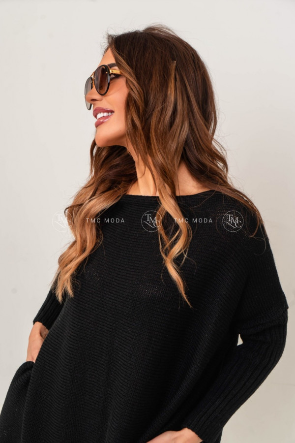 Sweter sukienka oversize ESTRELLA czarny 1