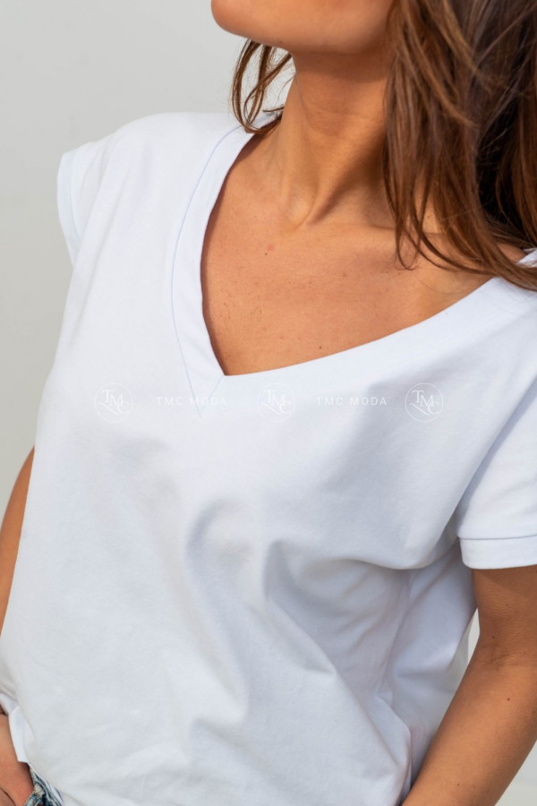 Koszulka damska basic v-neck BALI biel 1