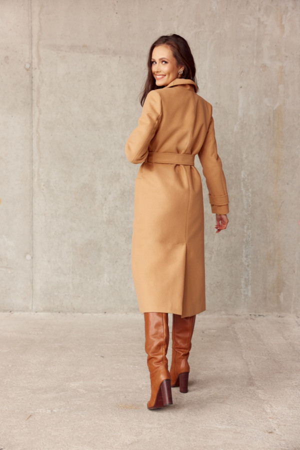 Długi płaszcz wiązany DARCY camel 1