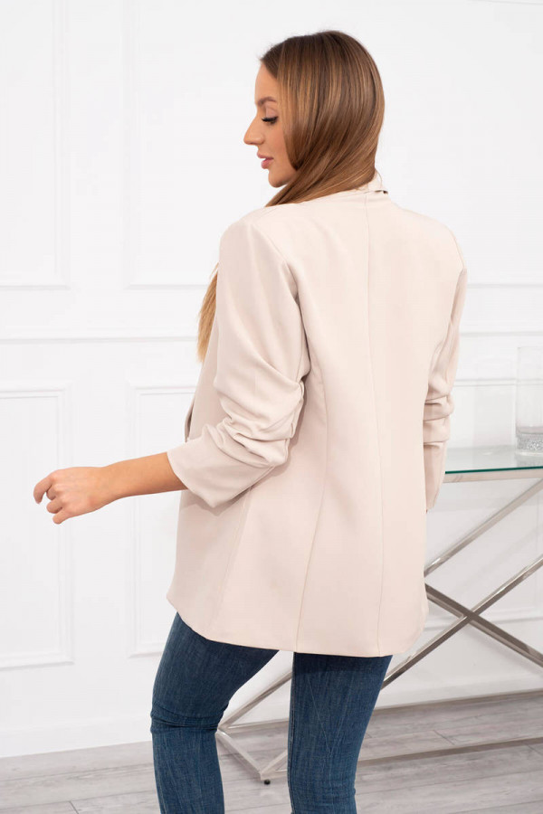 Marynarka damska oversize z klapami CLASSY beżowa 3