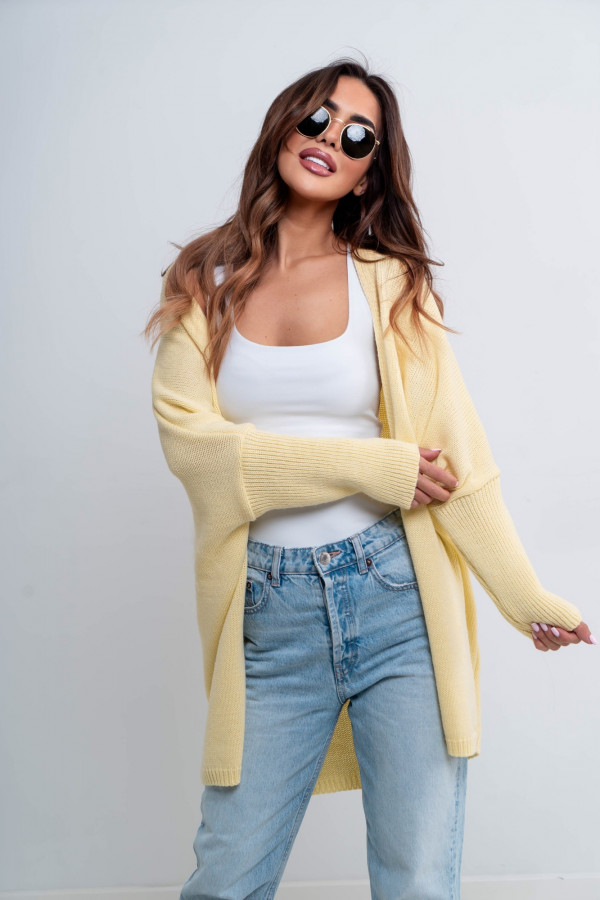 Sweter damski narzutka VENISE żółty 1