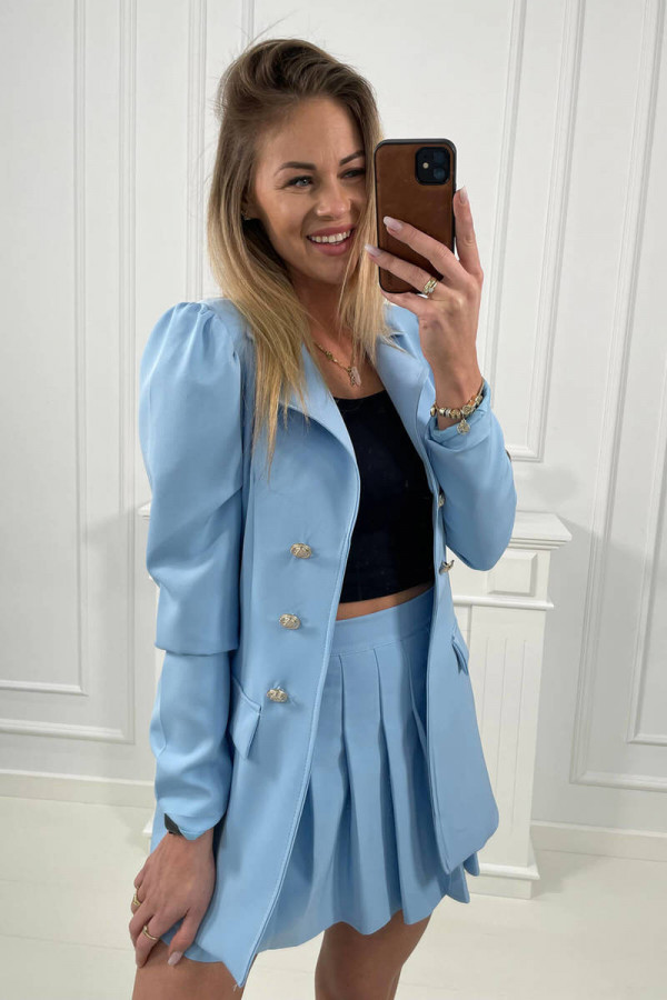 Komplet elegancki marynarka ze spódniczką STACY niebieski