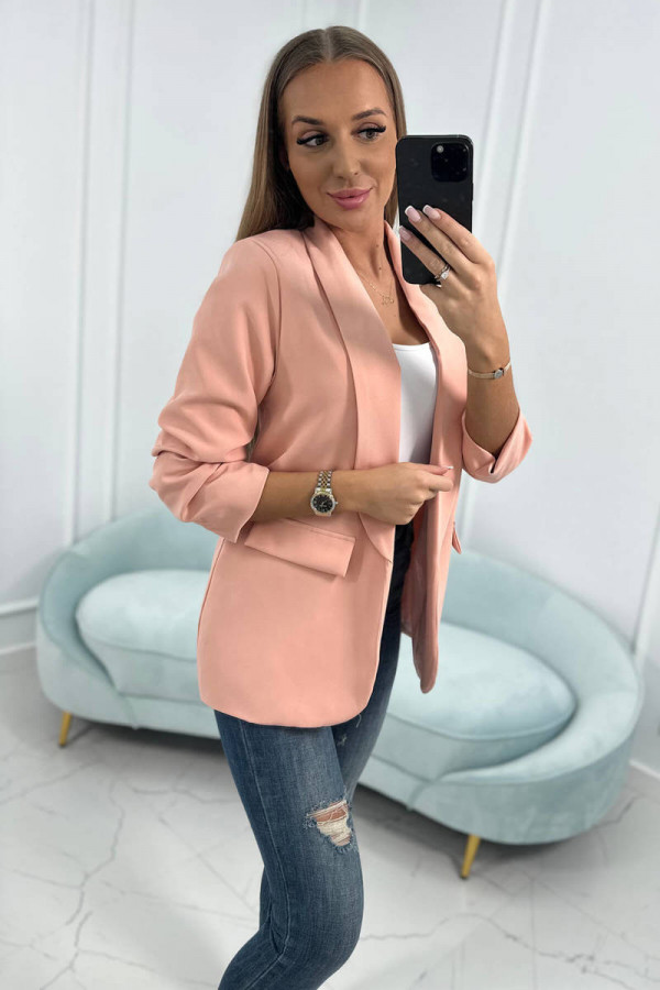 Marynarka damska oversize z klapami CLASSY morela 4