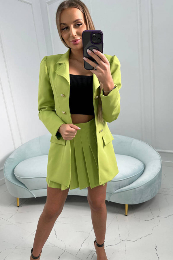 Komplet elegancki marynarka ze spódniczką STACY kiwi 4